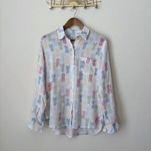 Rails Charli Rainbow Pinas Pineapples Button Up Shirt Small